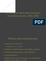 La Formación Del Estado Mexicano Posrevolucionario, 1920-1940