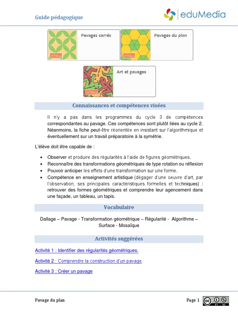 Guide sur les pavages en mathématiques | PDF | Géométrie | Pédagogie