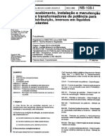 NBR 7036 NB 108-I - Recebimento Instalacao E Manutencao de Transformadores de Potencia para PDF