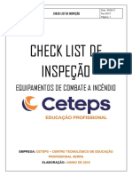 Checklist inspeção equipamentos combate incêndio