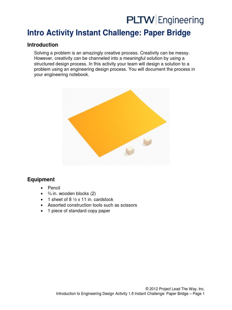 Intro Insta Challenge Paper Bridge-1 | PDF | Paper | Design