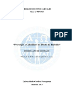 Prescrição e Caducidade No Direito Do Trabalho - Dissertação de Mestrado - Messias Carvalho - 34501033