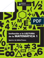 Invitación A La Lectura de La Matemática 1 Adrián Paenza PDF