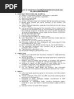 General List of Documents Initially Required For Legal Due Diligence Examination