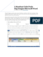 Cara Mudah Membuat Tabel Pada Postingan Blog Dengan Microsoft Word