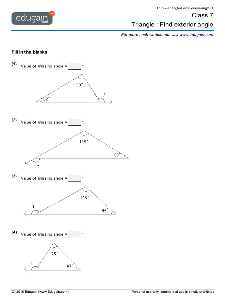 Grade 7 Math: Triangle Properties Worksheet, image size:768x1024