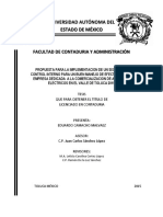 Propuesta para La Implementacion de Un Sistema de Control Interno para Un Buen Manejo de Efectivo de Una Empresa Dedicada A La Comercializacion de Articulos Electricos en El Valle de Toluca 2015