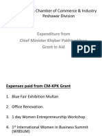 Women Chamber of Commerce & Industry Peshawar Division: Expenditure From Chief Minister Khyber Pakhtunkhwa Grant in Aid