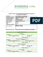 Formato Unico para Liquidacion de Acreencias Laborales