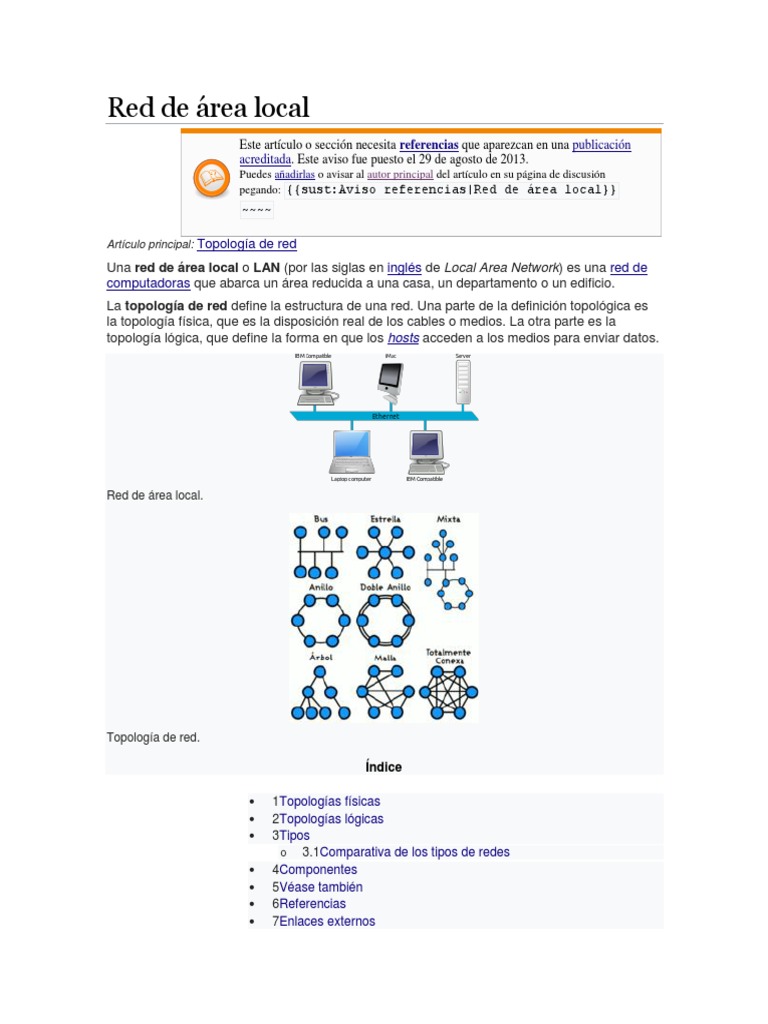 Red de Área Local | PDF | Topología de la red | Tecnología de medios