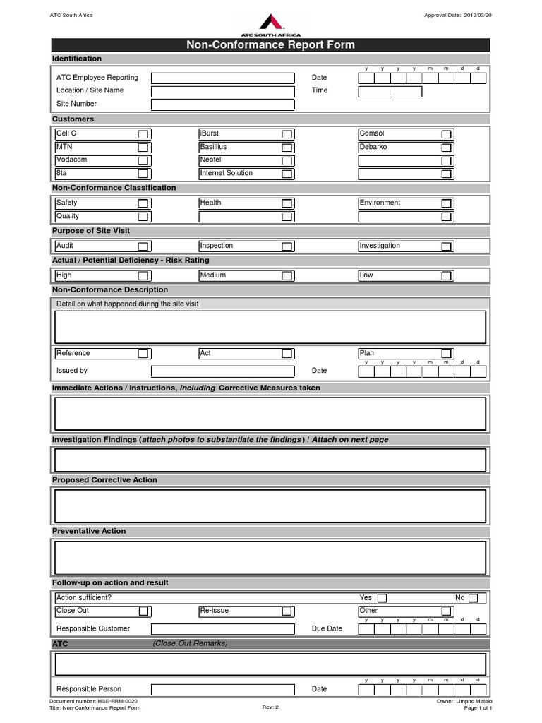 non-conformance-report-template-luxury-16-non-conformance-report