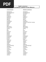 English Vs American Oxford and Webster's Spellings and Other Differences