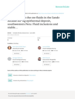 Constraints On The Ore Fluids in The Sando Alcalde