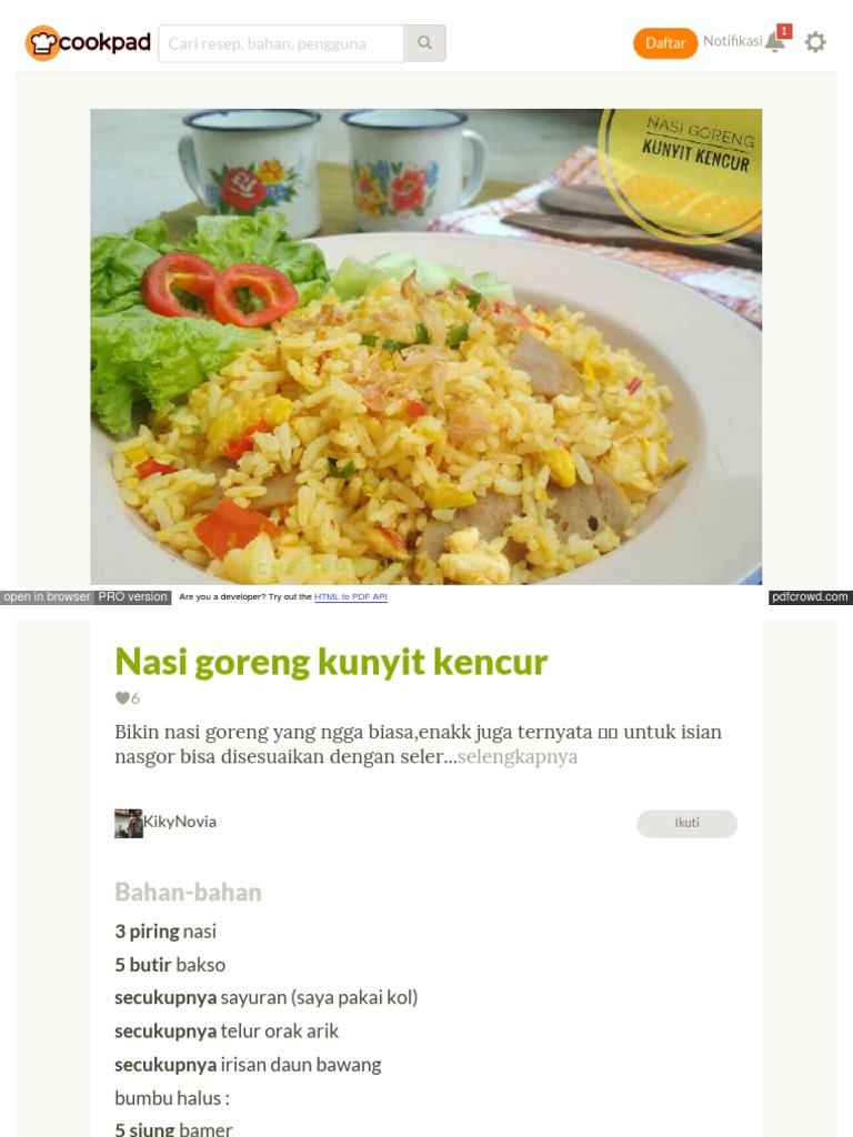 Nasi Goreng Kunyit Kencur