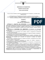 Decreto 2053 de 2003 Estructura MinTransporte