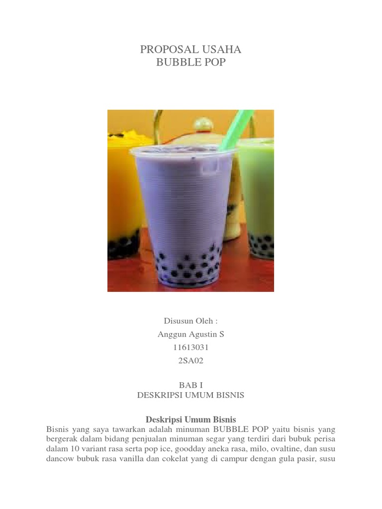 Contoh Proposal Usaha Bubble Pop