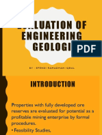 Evaluation of Engineering Geologi: By: Efendi Ramadhan Iqbal