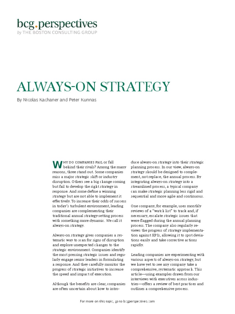 BCG Always On Strategy Apr 2017 | PDF | Strategic Management ...