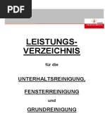 Leistungsverzeichnis Reinigung