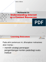Understanding Internet As A Content Resources: Pertemuan 23
