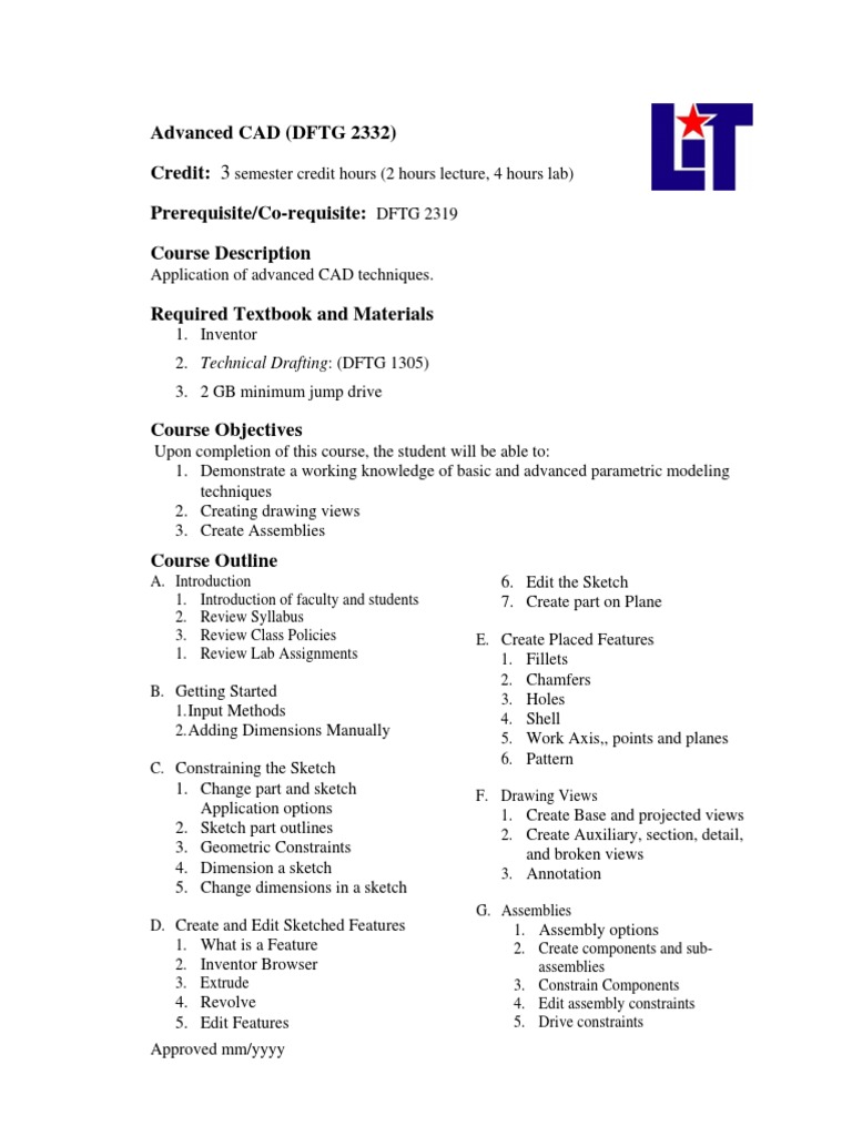 Advanced CAD Techniques Syllabus | PDF | Computer Aided Design | Syllabus