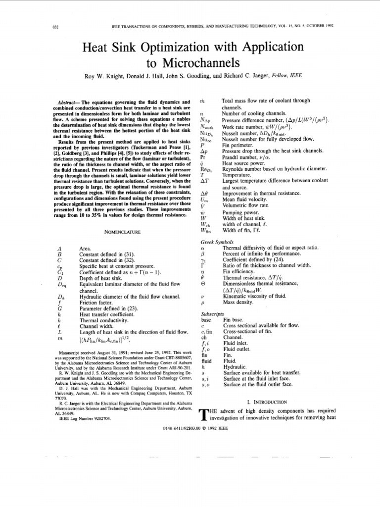 Heat Sink Optimization With Application To Microchannels PDF