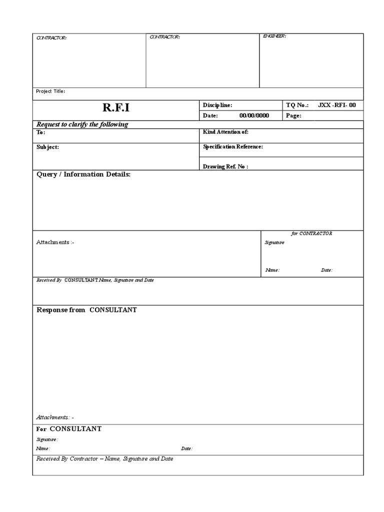 Engineering RFI Clarification Form | PDF