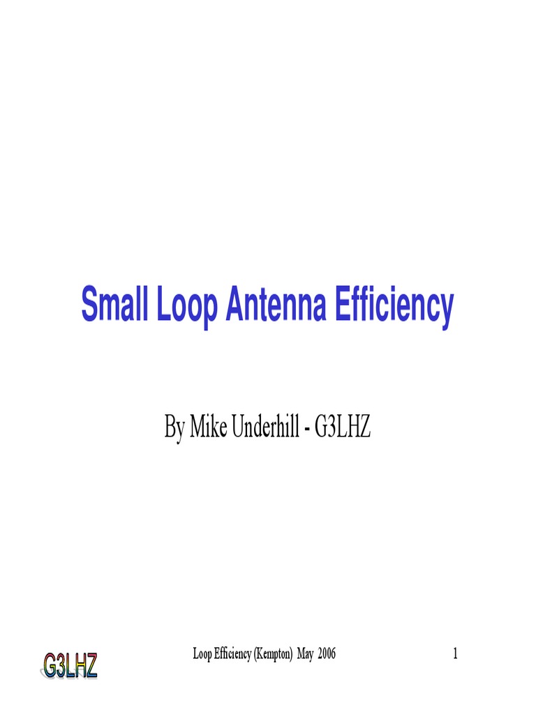 Antenna Article Mag Loop Efficiency | PDF | Antenna (Radio ...
