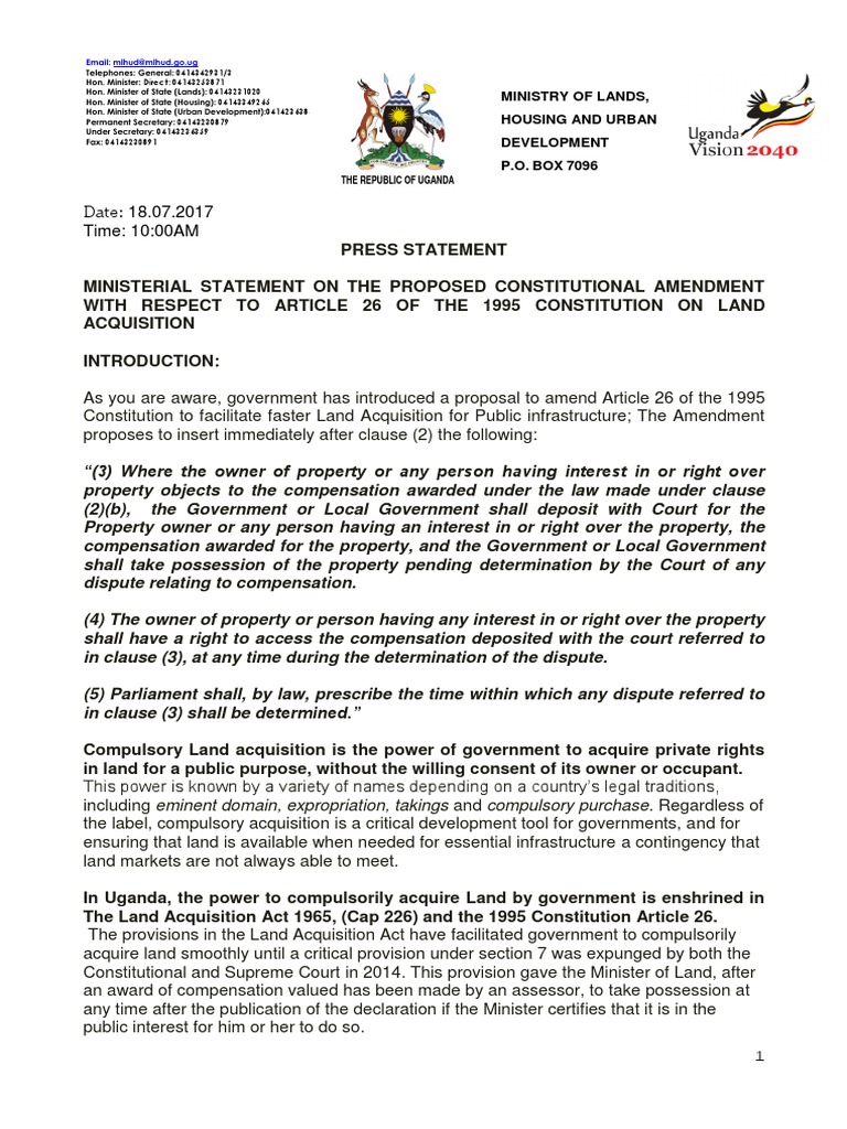 ministerial-statement-on-government-compulsory-land-acquisition-for