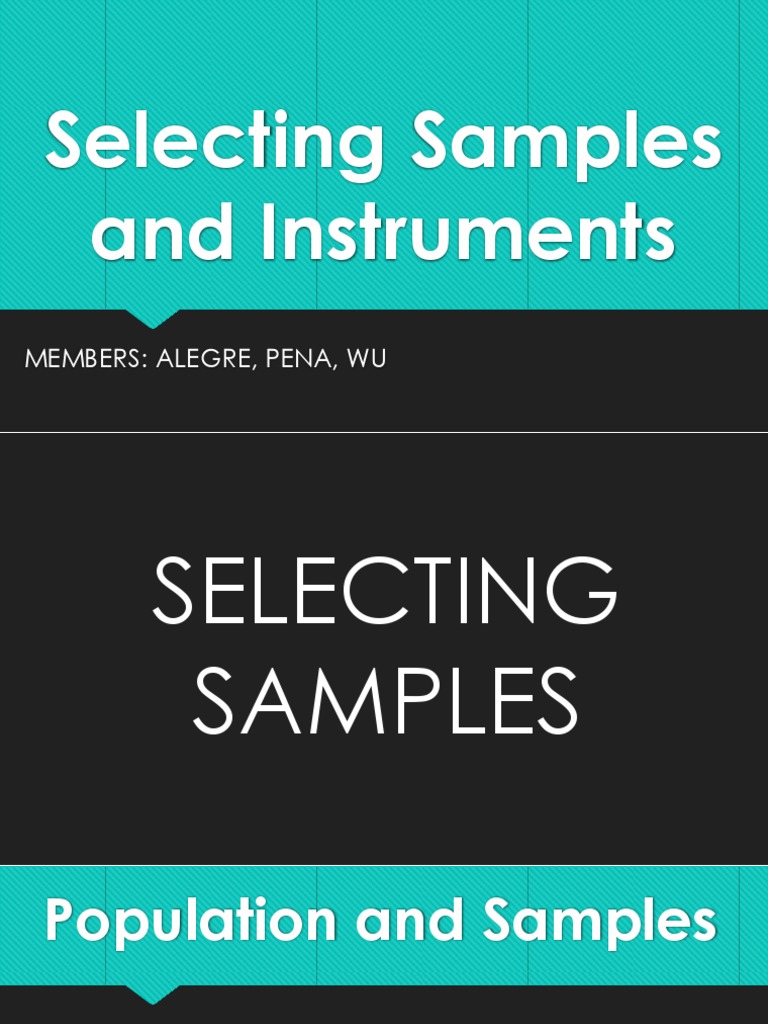 Sample Selection and Research Instruments | PDF | Randomness | Sampling ...