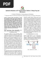 Optimal Utilization of PV Based DVR To Reduce Voltage Sag and Harmonics