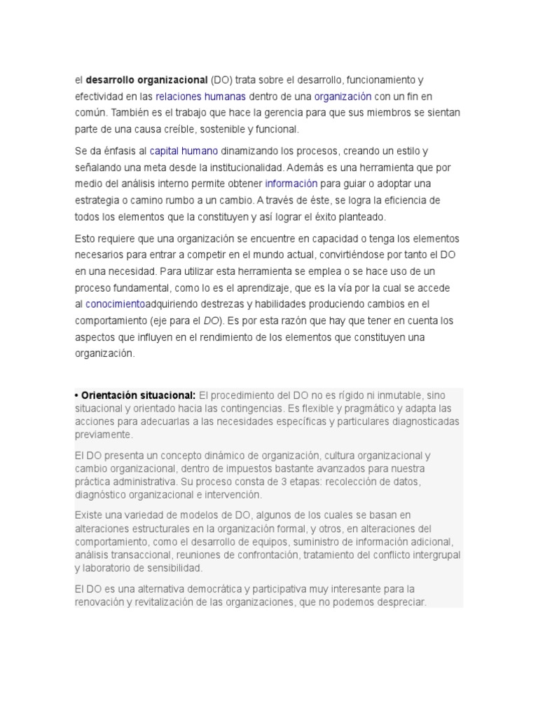 Desarrollo Organizacional | PDF | Crecimiento personal y profesional