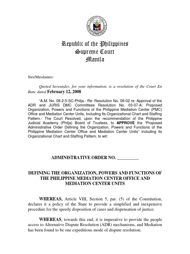 Republic of The Philippines Supreme Court Manila: Sirs/Mesdames | PDF ...