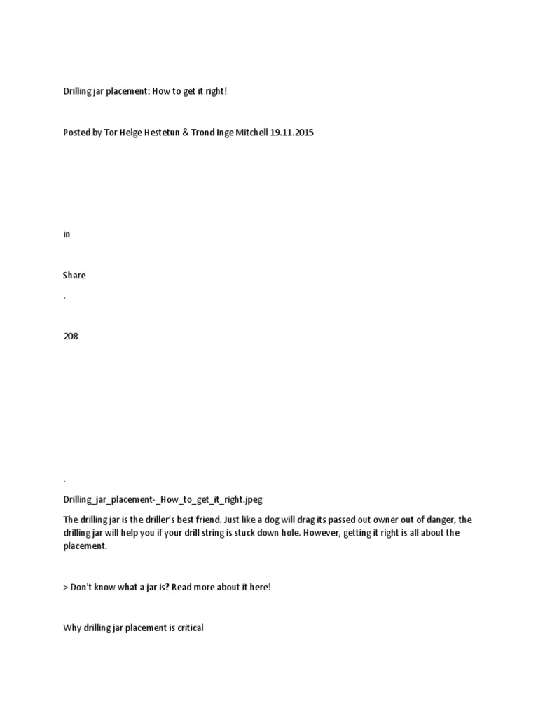 Drilling Jar Placement PDF Mechanical Engineering Nature