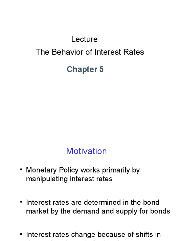 The Behavior of Interest Rates | PDF | Economic Equilibrium | Interest