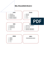 Jadwal Pelajaran Kelas 2