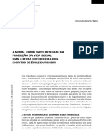 A Moral Como Parte Integral Da Produção Da Vida Social. Uma Leitura Heterodoxa Dos Escritos de Émile Durkheim