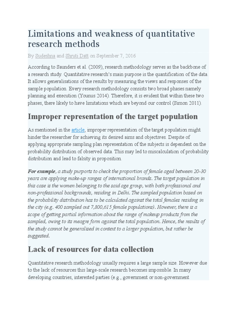 quantitative research limitations pdf