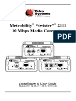 Metrobility "Twister" 2111 10 Mbps Media Converter: Installation & User Guide