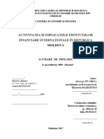 ACTIVITATEA ȘI IMPLICAȚIILE INSTITUȚIILOR FINANCIARE INTERNAȚIONALE ÎN REPUBLICA MOLDOVA