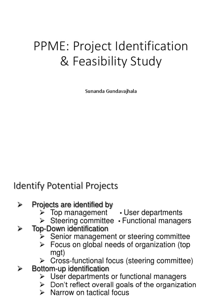 Project Identification and Feasibility Study-Detailed | PDF ...