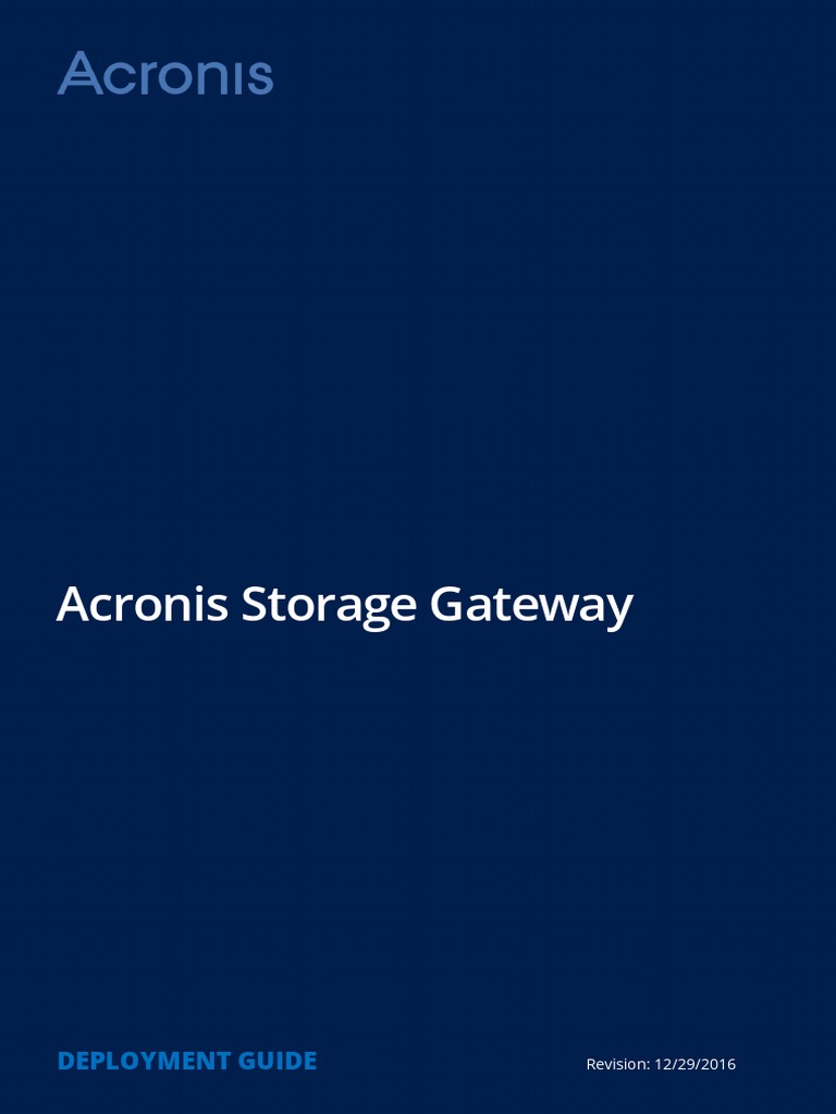 Acronis Storage Gateway Deployment EnUs PDF Open Stack Gateway