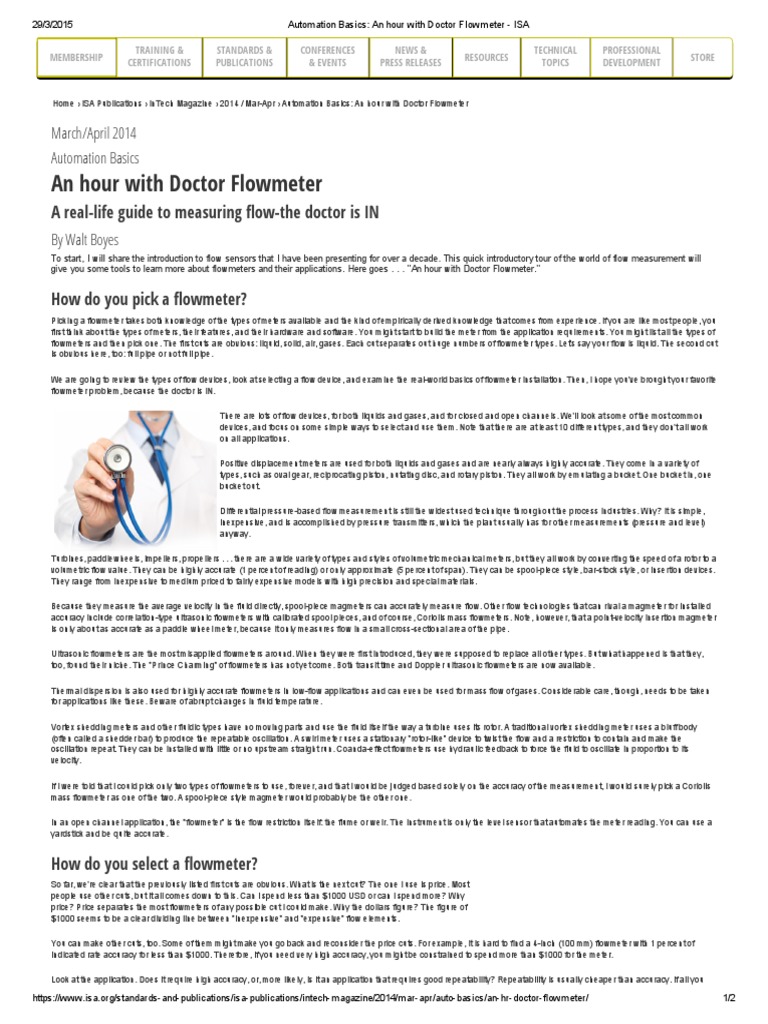Flowmeter Selection Guide Basics | PDF | Flow Measurement | Mechanical ...