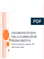 Lineamientos para elaborar pruebas objetivas