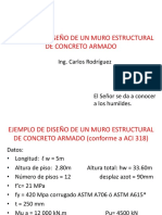 Ejemplo de Diseño de Un Muro Estructural de Concreto Armado: Ing. Carlos Rodríguez