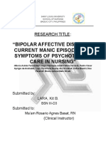 Bipolar Affective Disorder, Current Manic Episode With Symptoms of Psychotic and Care in Nursing
