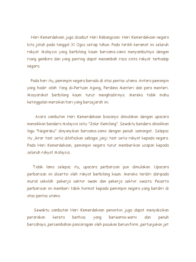 Hari Kemerdekaan Juga Disebut Hari Kebangsaan Pdf