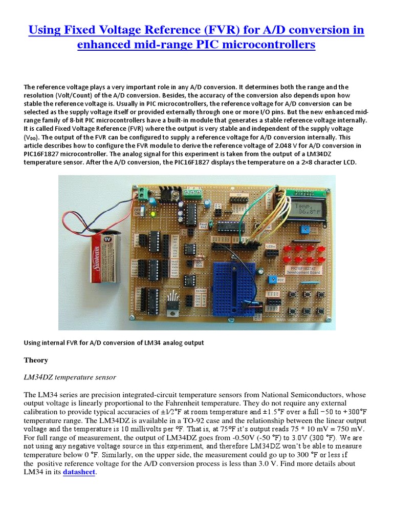 FVR Configuration for A/D in PIC16F1827 | PDF | Analog To Digital ...