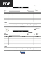 Gate Pass Official Form New