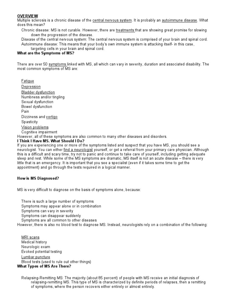 Multiple Sclerosis | PDF | Multiple Sclerosis | Medical Diagnosis
